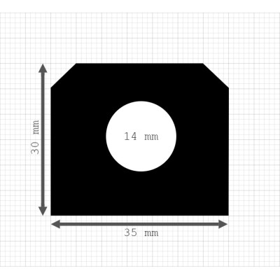 Luikenpakking | EPDM | 35 x 30 mm